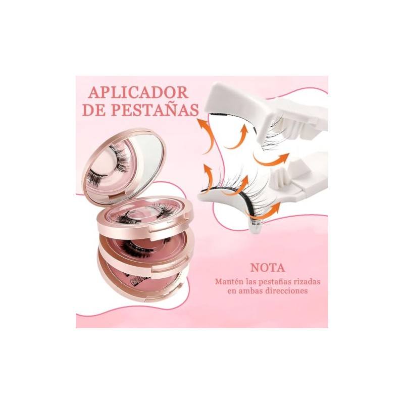 Mythya Pestañas magnéticas, Set de 4 Pares, sin Necesidad de