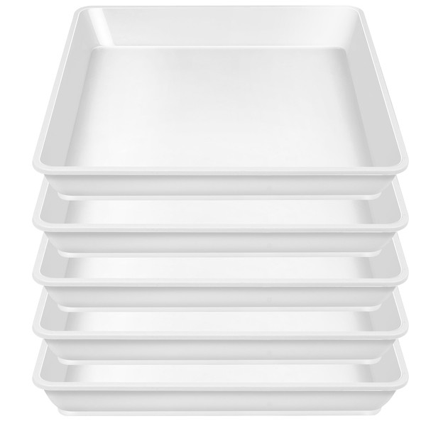 LWALRS 5 Pack Square Plant Saucer, Plastic Plant Water Dray