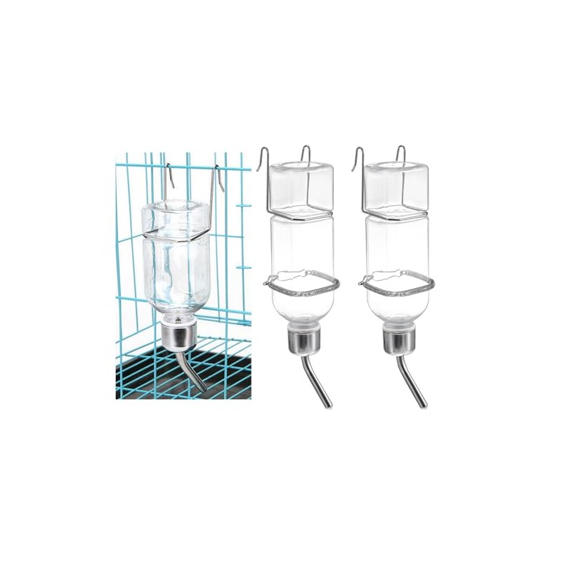 POPETPOP Botella de agua para animales pequeños sin goteo, paquete