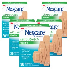 Nexcare Comfort Flexible Fabric Adhesive Bandages, Assorted Sizes, 150 Count (Pack of 5), Breathable and Latex-Free, All-Day Protection for First Aid of Minor Cuts and Scrapes