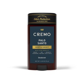 Cremo Palo Santo Aluminum Free Deodorant for Men, 48-hour Long Lasting Odor Protection, 2.65oz
