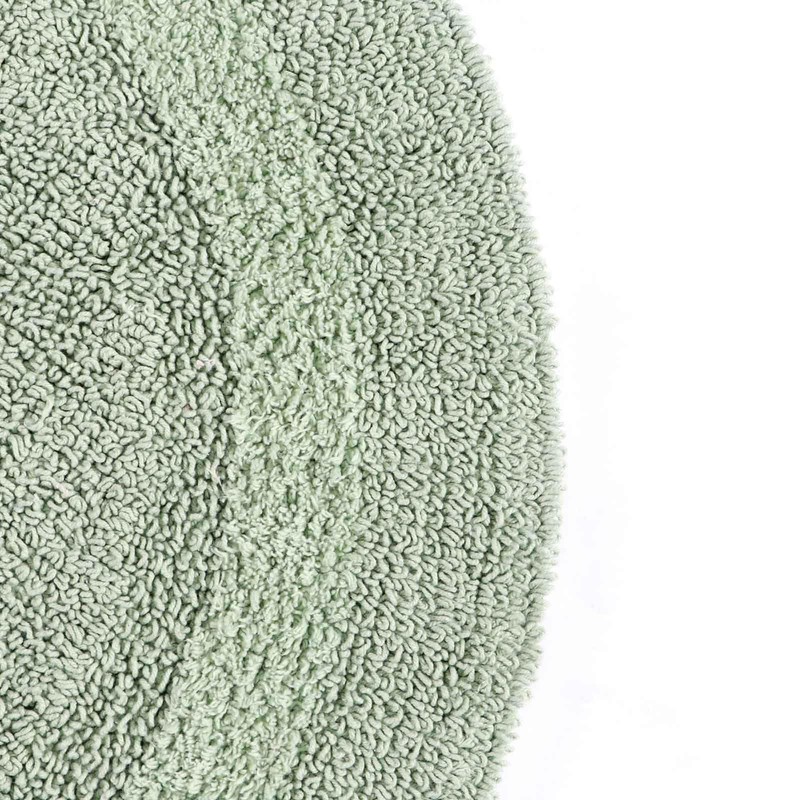 Homescapes Semi-Circular Bath Mat, Sage Green, Premium Bath Mat 50