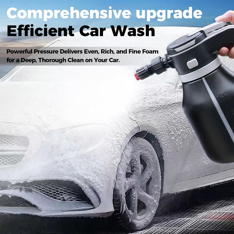 Electric Foam Sprayer,2L Portable Rechargeable Cordless Pressurized Spray Foam Cannon,