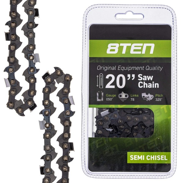 8TEN Chainsaw Chain 20 inch Bar .050 Gauge .325 Pitch