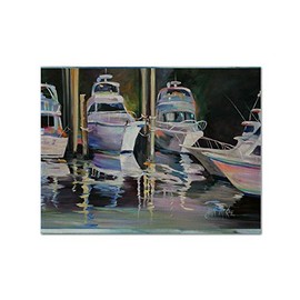 Caroline's Treasures JMK1048PLMT Deep Sea Fishing Boats Fabric Placemat Washable Placemat Dinner Table Decor No Ironing Linen Look