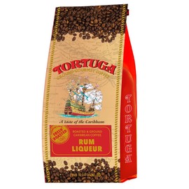 TORTUGA Caribbean Rum Liqueur Flavored Coffee- Roasted and Ground Coffee 10oz - The Perfect Premium Gourmet Gift for Gift Baskets, Parties, Holidays, and Birthdays