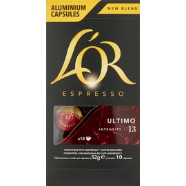 L'OR Espresso Ultimo Intensity 13 - 100 Aluminium Capsules Compatible with Nespresso Machines (10x10 Pods Pack)