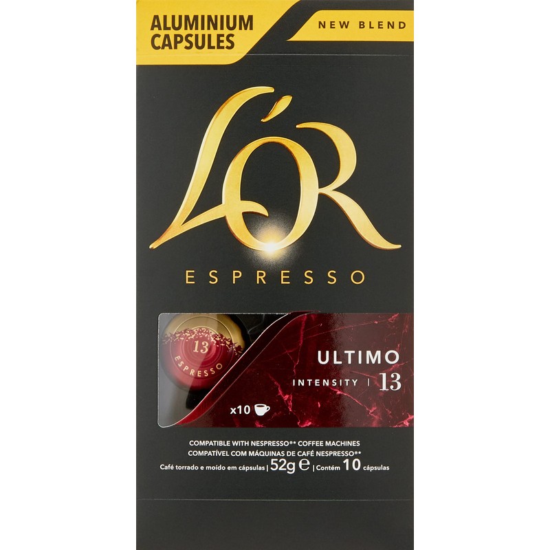 L'OR Espresso Ultimo Intensity 13 - 100 Aluminium Capsules Compatible