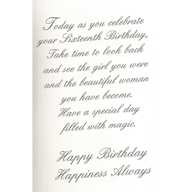 Happy Birthday Sweet Sixteen (Age3)