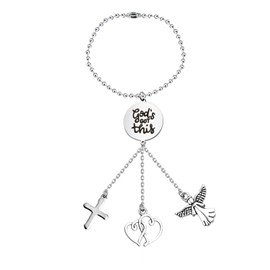 SEIRAA Guardian Angel Car Charm Rearview Mirror Hanging Guardian Angel Car Charm God’s Got This Drive Safe Gift for Divers Husband (car Charm)