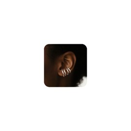 ALEXCRAFT 4Pcs Single Ear Cuffs Earrings for Women Non Piercing Ear Cuff Silver Clip On Wrap Earring 11mm 12mm 13mm 14mm