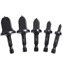 5 Piece Spin Flaring Tool Set, 1/4" Hex Shank HVAC Swaging Drill Bits for Soft Copper Tubing, Pipe Expander Kit for Air Conditioning Mini Split Repair, Sizes 1/4", 3/8", 1/2", 5/8", 3/4"