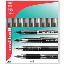 uni-ball EYE - UB-157 Rollerball Pens - 0.7mm Nib - In Gift Box Packaging (Pack of 9, Multicolor)