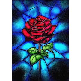 DIY 5D Diamond Painting, Diamond Embroidery Cross Stitch Kit Red Rose Flower 5D Diamond Rhinestone Painting Crystals Cross Stitch Picture Arts Home Decor (Red Rose, 30x40cm/11.8x15.8in)