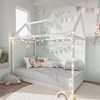 Merax Twin Size Wooden House Bed for Kids,No Box Spring