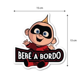 Sticker Car Baby on Board Jack 15 x 15 cm Vinyl Easy to Stick, Baby on Board, Sticker Car, Truck, Motorhome (Colour)