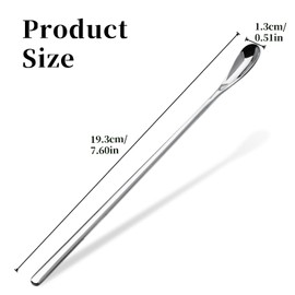 Abeillo 2Pcs Crested Gecko Feeding Spoon, Stainless Steels Reptile Spoon, 7.6 Inch Long Handle Crested Food Feeding Spoon for Gecko Lizard Gargoyle Bearded and Other Small Animals