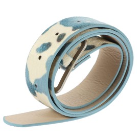 Leopard Print Pu Leather Belt Adjustable Light Brown Waist Belt with Buckle for Women Jeans and Dresses, Sky Blue