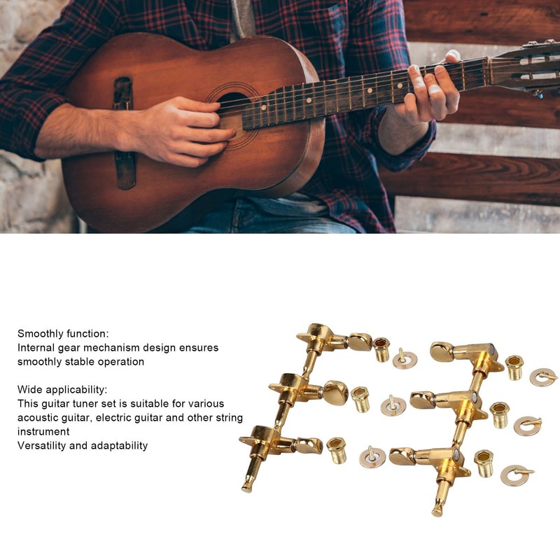 6Pcs Full Closed Guitar Tuning Key Accurate Fast Operation Stable