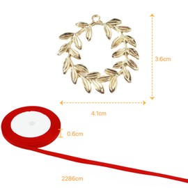 DHWEKU Pack of 10 Laurel Wreath Graduation Decoration Alloy Pendants with Satin Ribbon Alloy Pendant for Graduation Gift Packaging Graduation Decoration