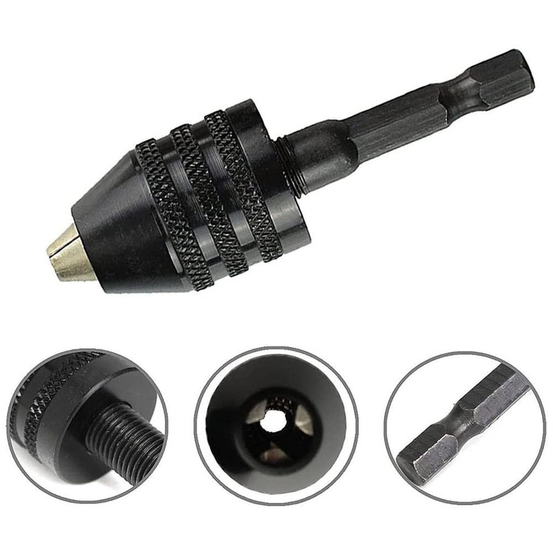 Gasea 0.3-6.5mm Keyless Drill Chuck Conversion Tool, 1/4 Inch Hex