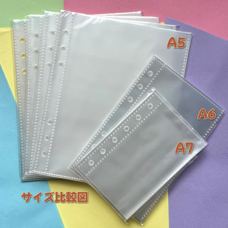A5 Sealing Pad Refills, 40 Sheets, Mini, 6 Holes, Transparent,