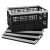 Xyskin 4-Pack 42 L Plastic Rectangular Collapsible Crates, Folding Crates