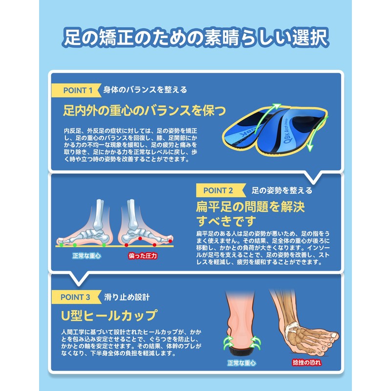 Insoles QBK Insoles Unisex Comfort Insoles, Daily Use M