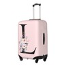 Spandex Travel Luggage Cover Cute Pink Suitcase Protector Bag,Black Letter