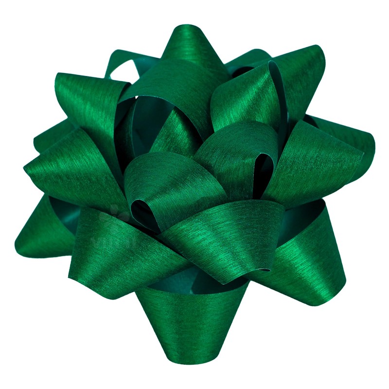 MEEDEE 4.5 inch Green Linear Glitter Gift Bow Self Adhesive