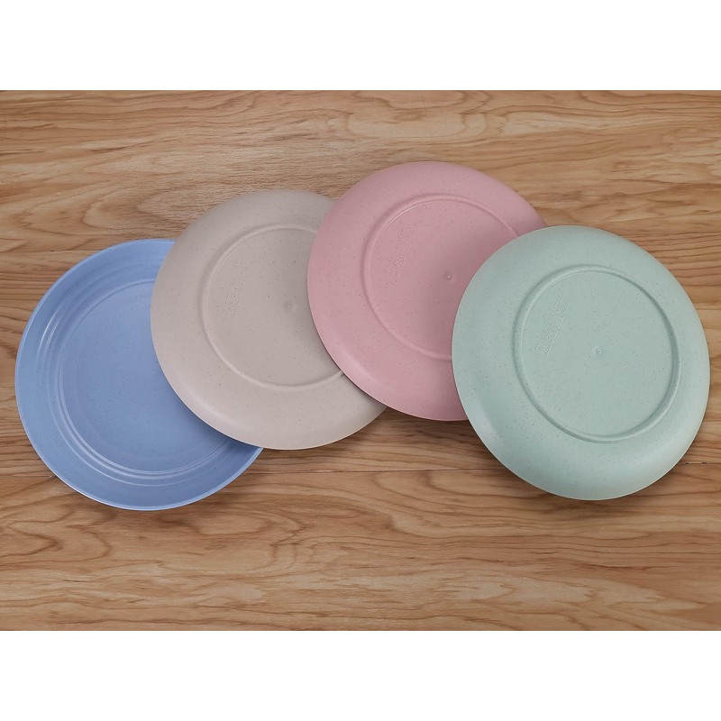 LuckyZone 7 Inches Small Unbreakable Wheat Straw Plates - Reusable