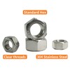 HXCOMET M18-2.5 Hex Nuts (10pcs), 304 Stainless Steel (18-8), DIN