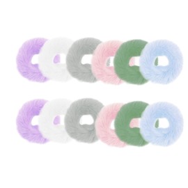 EULAPGOE 12 PCS Hair bands Hair Ties Set，Soft fluffy hair scrunchies，Colorful Ponytail Holder Hair Accessories Handmade hair ties ，Elastic hair bands for ponytail hair and ball hair