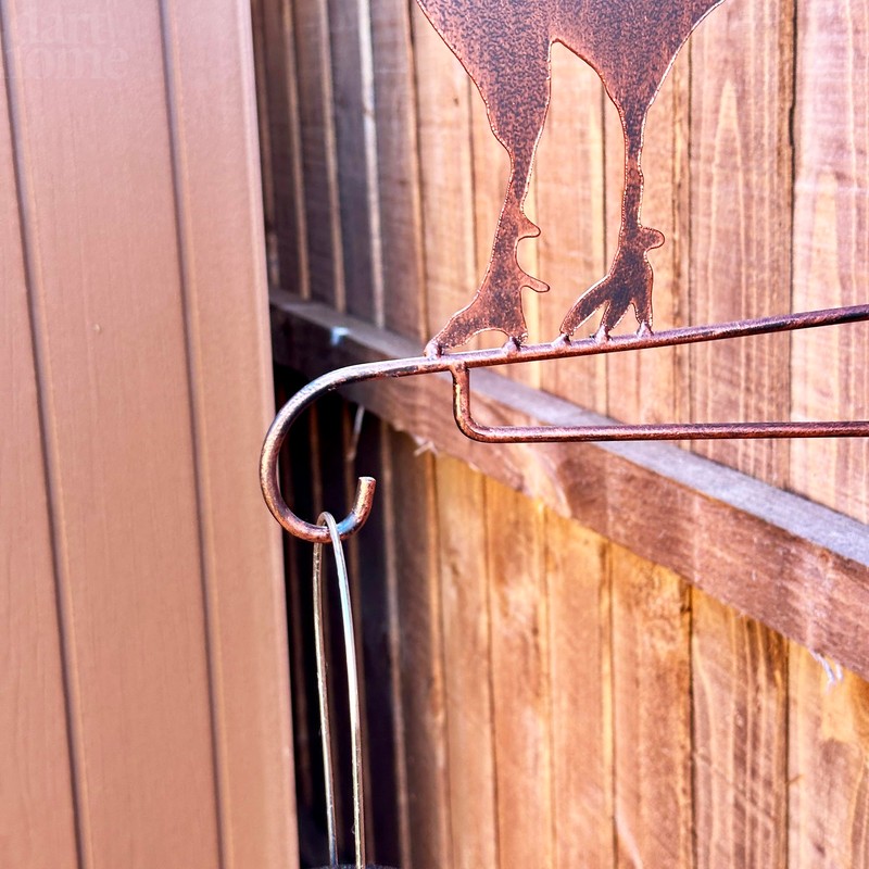 Bird Feeder Hanger Pheasant Steel Copper Effect Antique Garden Bracket