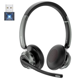 Wireless Headset with Microphone, 2025 New V5.3 Headset with USB Dongle, Computer Headphones QCC3034 CVC8.0 Noise Cancelling Technology & 30H Worktime, Mute Button for Home Office Skype