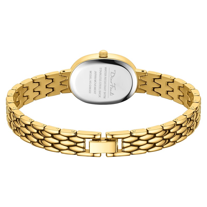 Diaofendi Petite Vintage Oval Gold Women’s Watch, Waterproof Elegant Watch
