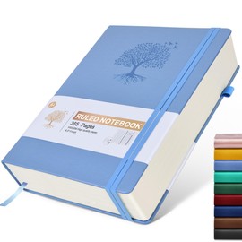 Lined Journal Notebook, 365 Pages A4 Large Journals for Writing College Ruled Notebook, Hardcover Leather Journal for Women Men, Daily Journa Notebook for Work, Note Taking, 100Gsm Thick Paper ( 8.5" x 11" Blue)