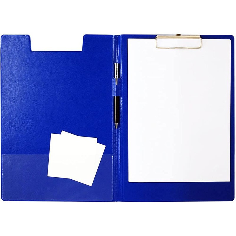 Esselte A4 Clipfolder with Cover, Rigid Plastic, Blue