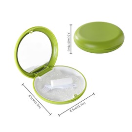 VRUIFA 2 PCS Retainer Cases, Mouth Guard Case with Mirror, Compatible with Invisalign,Retainer Removal Tool, Chewy, and Brush (1PCS Green White+1PCS Black Purple)