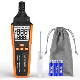 INSTRODOTS Temperature Humidity Meter, High Precision Digital Hygrometer with Ambient, Dew Point, Wet Bulb Temperature for Indoor Outdoor, Thermometer with Min/Max, Data Hold, LCD Backlight, TH11