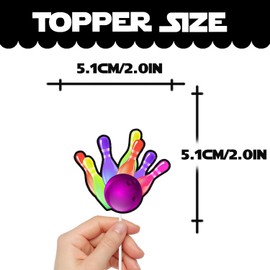 S-Cp-0975Ice Cream Fruit Dessert Cupcake Topper Colorful Glitter Happy Birthday Sensory Pop Game Theme Decor Supplies Baby Shower Boys Girls Birthday Party Decorations