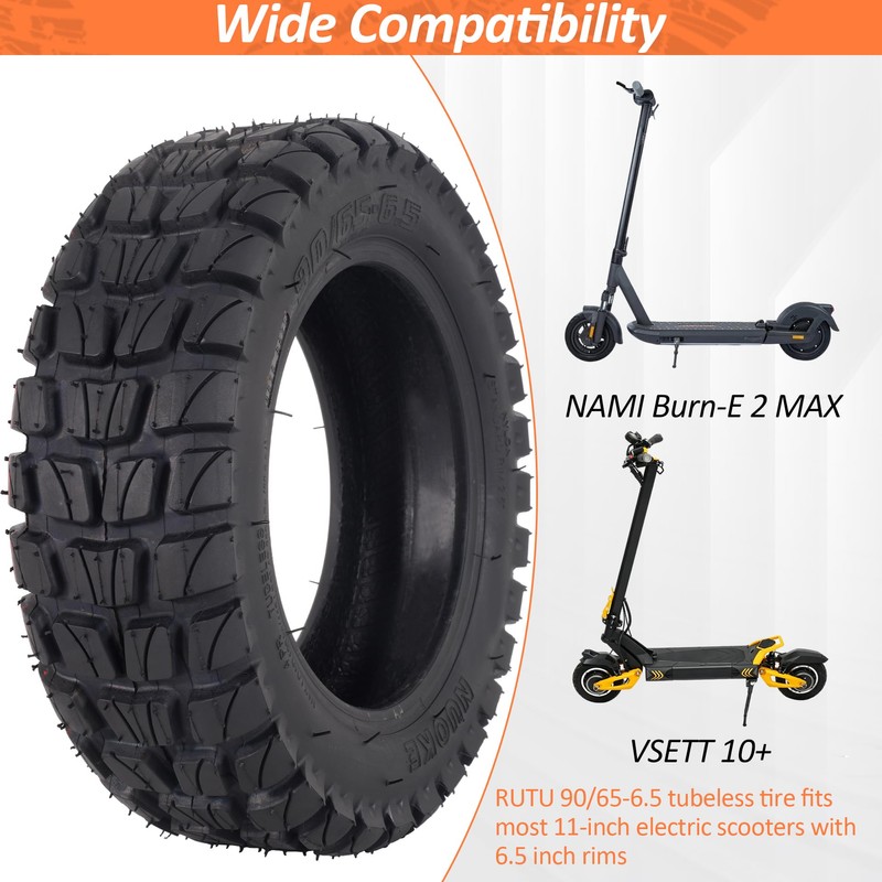90/65-6.5 Tubeless Tire Dualtron Thunder Kaabo Wolf Warrior Scooter 2-Pack