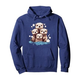 Kawaii Otter Discover the Spirit Animal Baby River Otters Pullover Hoodie