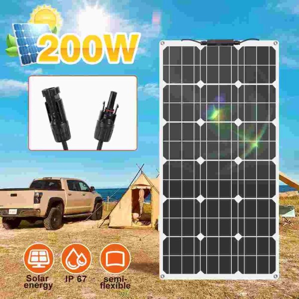 Unbranded Flexible Solar Panel 200W 12V Mono Off-Grid Charger for