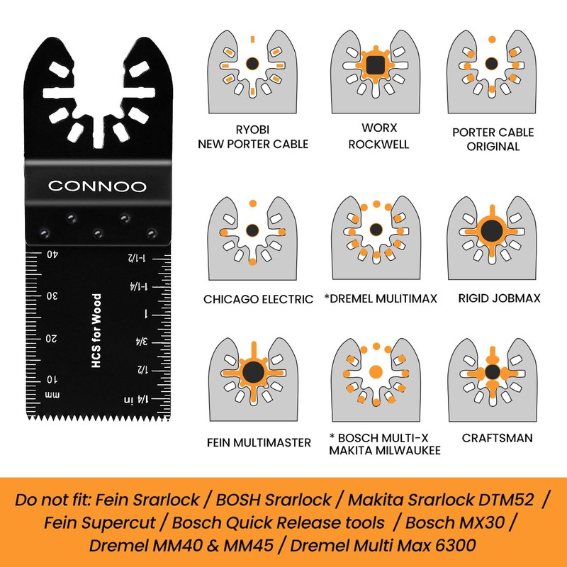 CONNOO 120 Pack Oscillating Saw Blades, Multitool Oscillating Tool Blades
