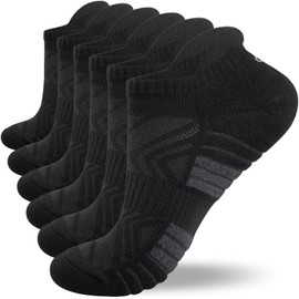 Lapulas Ankle Socks Thick Cushioned Trainer Mens Sports Cotton Running Women Low Cut Breathable Athletic Sock (6 Pairs)