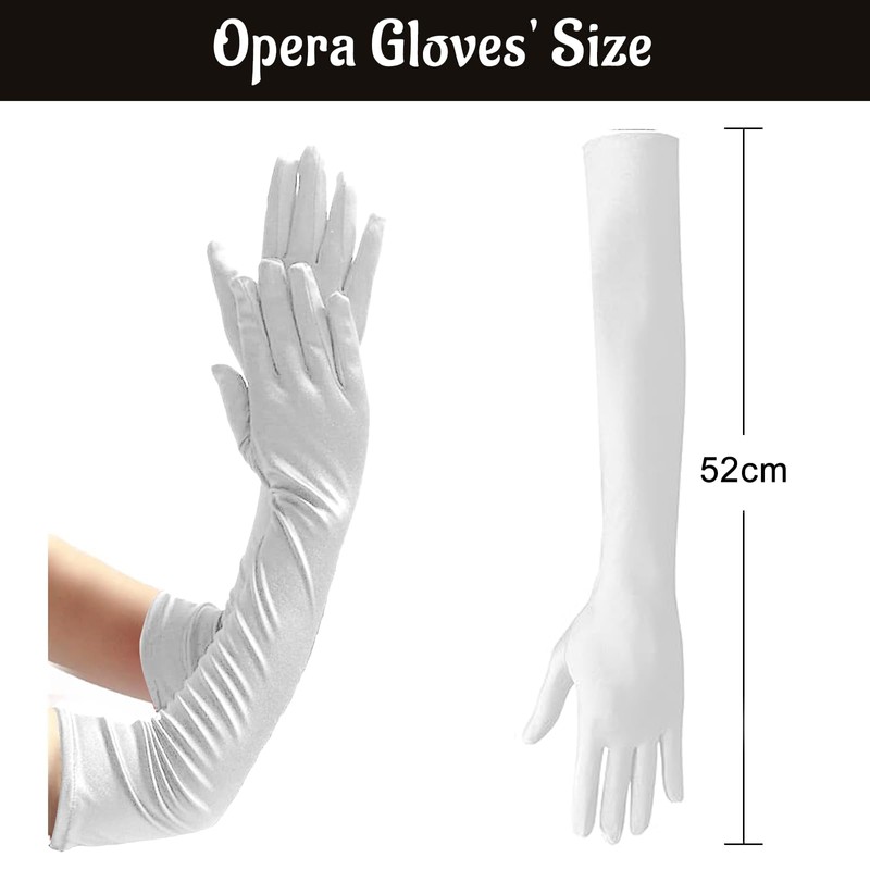 NebulaGlam 1920s Gloves Elbow Long Satin Gloves Women's Elegant Satin
