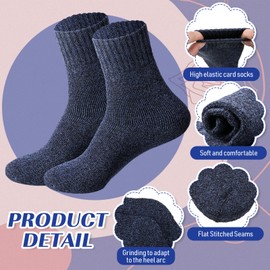 Toulite 50 Pairs Womens Wool Socks Bulk Warm Winter Thick Knit Socks Thermal Sock for Women Men Christmas Gifts (Dark Color)