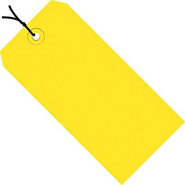 Aviditi Strung Shipping Tags, 4 3/4" x 2 3/8", 13 Pt, Yellow, with Reinforced Eyelet, to Identify Or Address Items That Cannot be Labeled and to Color Code Shipments, Case of 1000