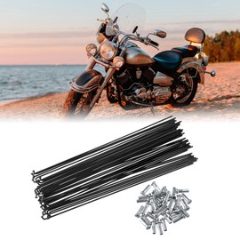 X AUTOHAUX 36 Pcs Bicycle Steel Spokes 14G Bike Spoke 220mm Length with Nipples for Most Bicycle
